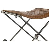 Foot-of-bed Bench DKD Home Decor Sort Metal Brun Lder (53 x 45 x 44 cm) #9