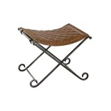 Foot-of-bed Bench DKD Home Decor Sort Metal Brun Lder (53 x 45 x 44 cm) #1