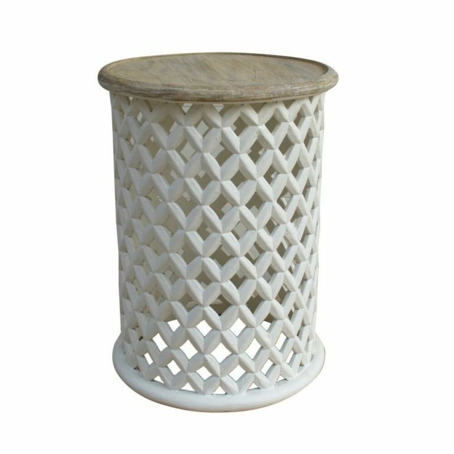 Sofabord DKD Home Decor Hvid Natur Mangotr 45 x 45 x 62 cm #1