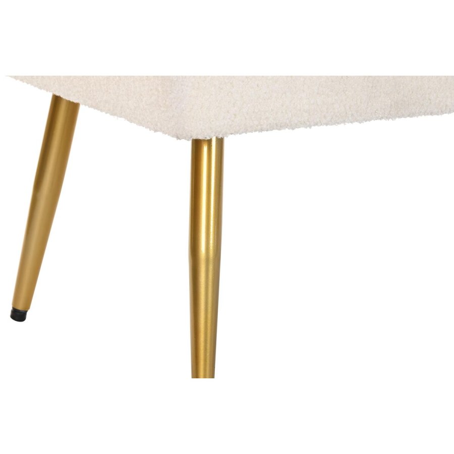 Stol DKD Home Decor 106 x 45 x 50 cm Gylden Metal Hvid #9