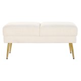 Stol DKD Home Decor 106 x 45 x 50 cm Gylden Metal Hvid #5