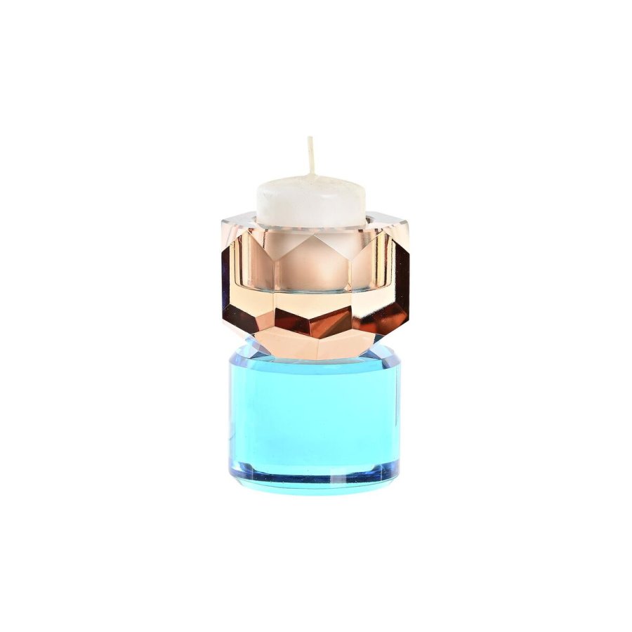 Lyseholder DKD Home Decor Grn Rav To-farvet Krystal 7 x 7 x 9 cm #3