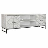 mbler DKD Home Decor 180 x 40 x 60 cm Sort Metal Hvid Mangotr #1