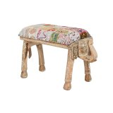 Stol DKD Home Decor Multifarvet Polyester Mangotr 65 x 31,7 x 38 cm Elefant #1
