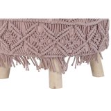 Fodsttte DKD Home Decor Natur Lyserd Tr Boho Makram 53 x 53 x 31 cm #3