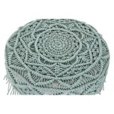 Fodsttte DKD Home Decor 53 x 53 x 31 cm Natur Tr Brun Grn 50 x 50 x 30 cm Makram Boho #2