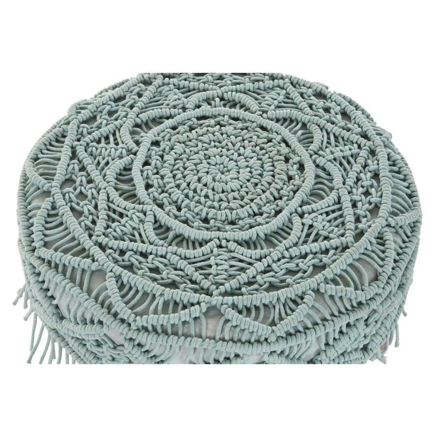 Fodsttte DKD Home Decor 53 x 53 x 31 cm Natur Tr Brun Grn 50 x 50 x 30 cm Makram Boho #2
