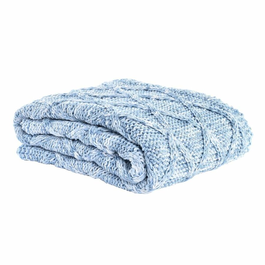 Colchas DKD Home Decor Bl Himmelbl 150 x 125 x 1 cm (2 enheder) #1