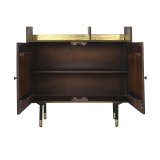 Hylder DKD Home Decor Sort Gylden Metal Mrkebrun Mangotr 4 Hylder (90 x 35 x 200 cm) #3