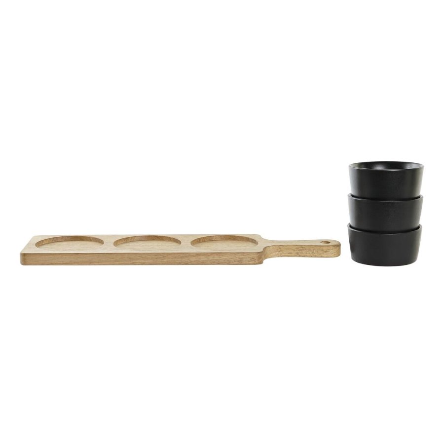 Snack bakke DKD Home Decor Sort Natur Akacie Stentj 38 x 10 x 5,2 cm #4