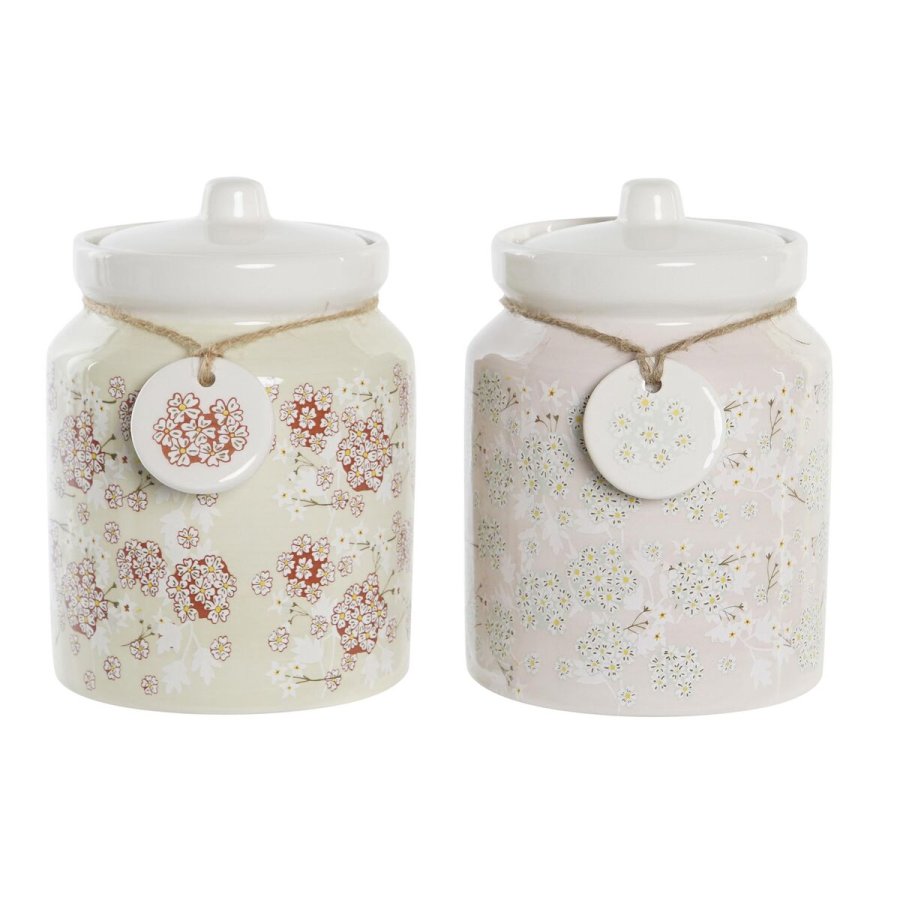 Blik DKD Home Decor 12 x 12 x 16 cm 1 L Dolomite Traditionel (2 enheder) #1