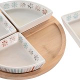 Snack bakke DKD Home Decor 21,5 x 21,5 x 1 cm Multifarvet Stentj #4