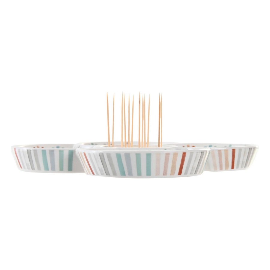 Snack bakke DKD Home Decor Multifarvet 22 x 22 x 3 cm Stentj #7