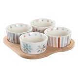 Snack bakke DKD Home Decor 19,7 x 19,7 x 1 cm Multifarvet Stentj #1