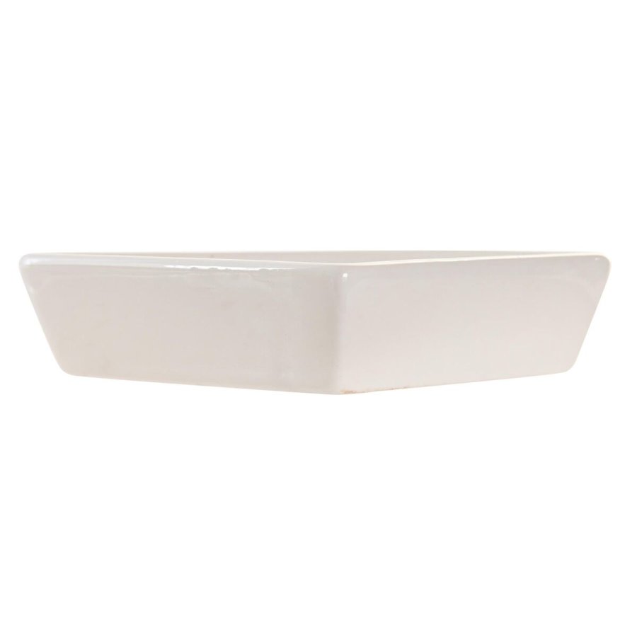 Snack bakke DKD Home Decor 21,5 x 21,5 x 1 cm Beige Hvid Stentj Traditionel #7