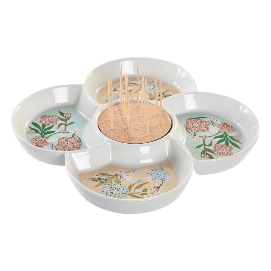Snack bakke DKD Home Decor Grn 22 x 22 x 3 cm Stentj #1