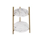 Gulvlampe DKD Home Decor Gylden Metal Polyester Hvid 50 W Tr MDF (41 x 41 x 156 cm) #2