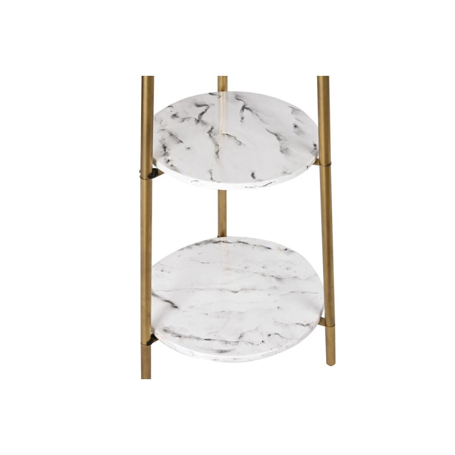 Gulvlampe DKD Home Decor Gylden Metal Polyester Hvid 50 W Tr MDF (41 x 41 x 156 cm) #2