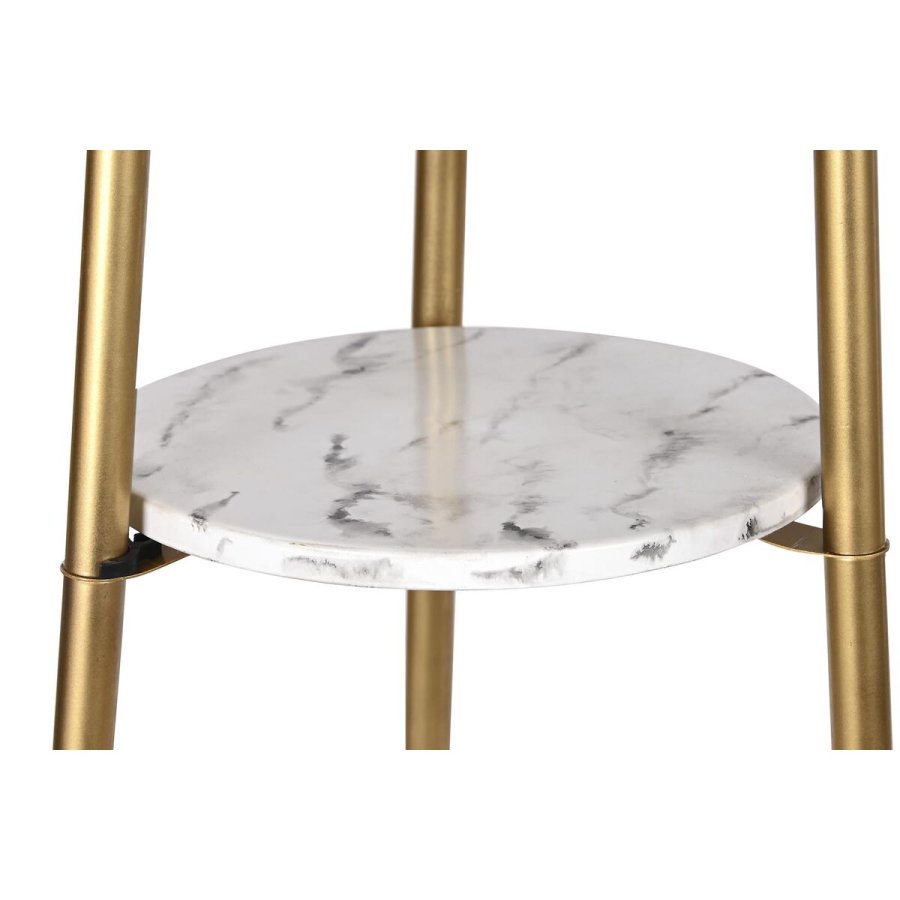 Gulvlampe DKD Home Decor Gylden Metal Polyester Hvid 50 W Tr MDF (41 x 41 x 156 cm) #3