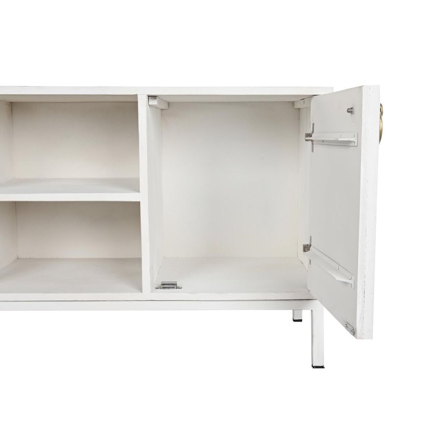 mbler DKD Home Decor Gylden Metal Hvid Mangotr 120 x 40 x 60 cm #6