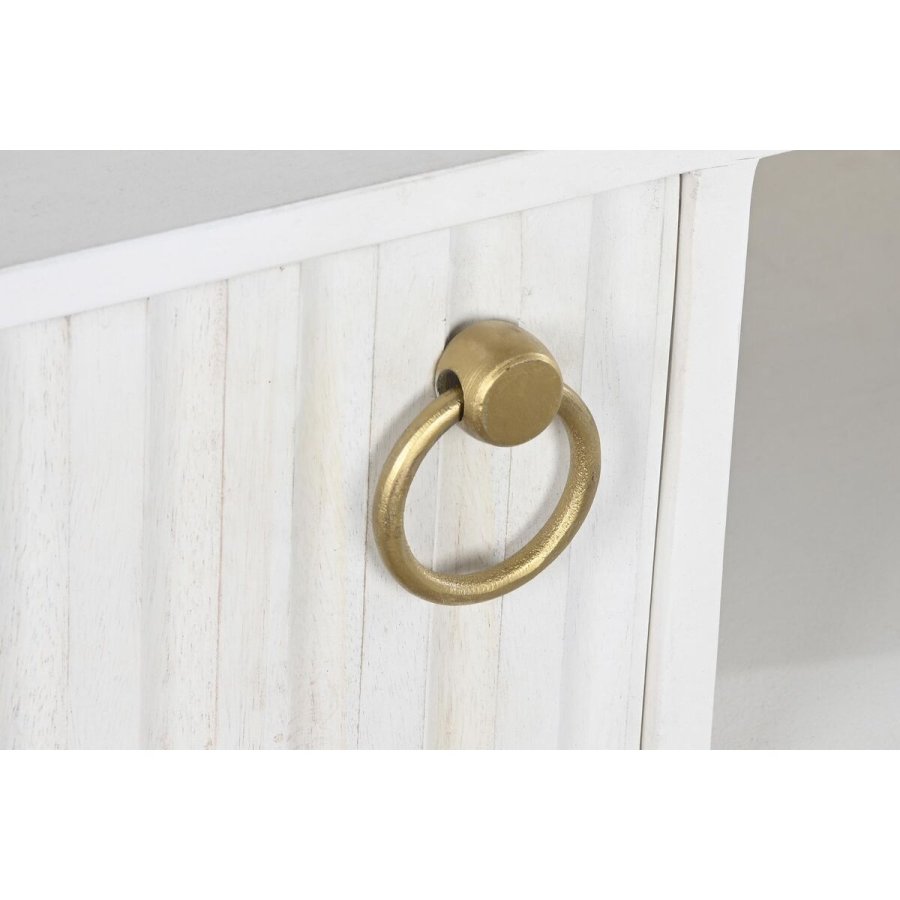 mbler DKD Home Decor Gylden Metal Hvid Mangotr 120 x 40 x 60 cm #2