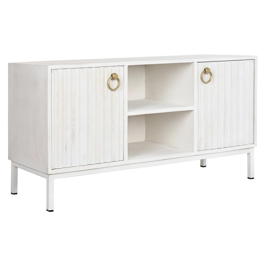mbler DKD Home Decor Gylden Metal Hvid Mangotr 120 x 40 x 60 cm #1