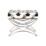 Stol DKD Home Decor S�lvfarvet Sort St�l L�der Hvid (53 x 40 x 43 cm) #2