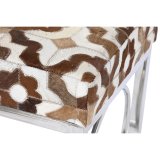 Stol DKD Home Decor Brun St�l L�der Hvid (122 x 41 x 44 cm) #3