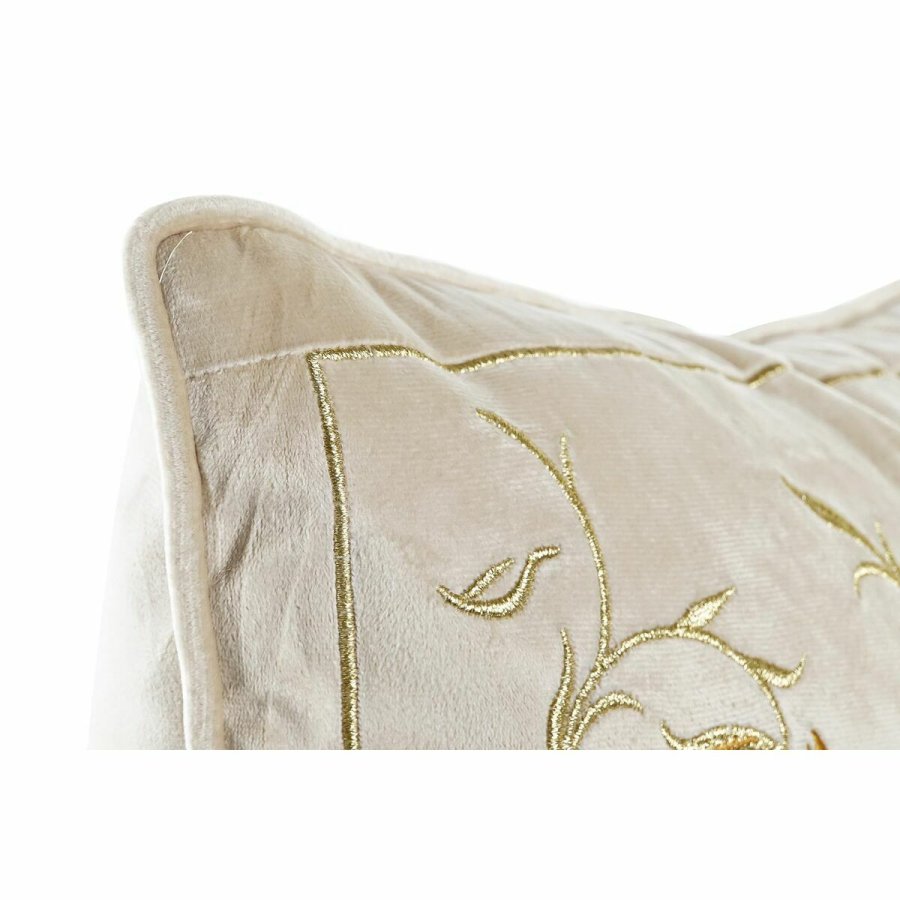 Pude DKD Home Decor Gylden 45 x 10 x 45 cm Cvetlice #2