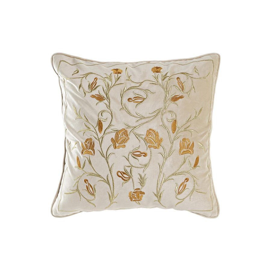 Pude DKD Home Decor Gylden 45 x 10 x 45 cm Cvetlice #1