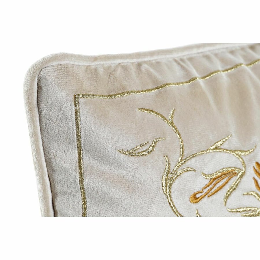 Pude DKD Home Decor Gylden 50 x 10 x 30 cm Cvetlice #4