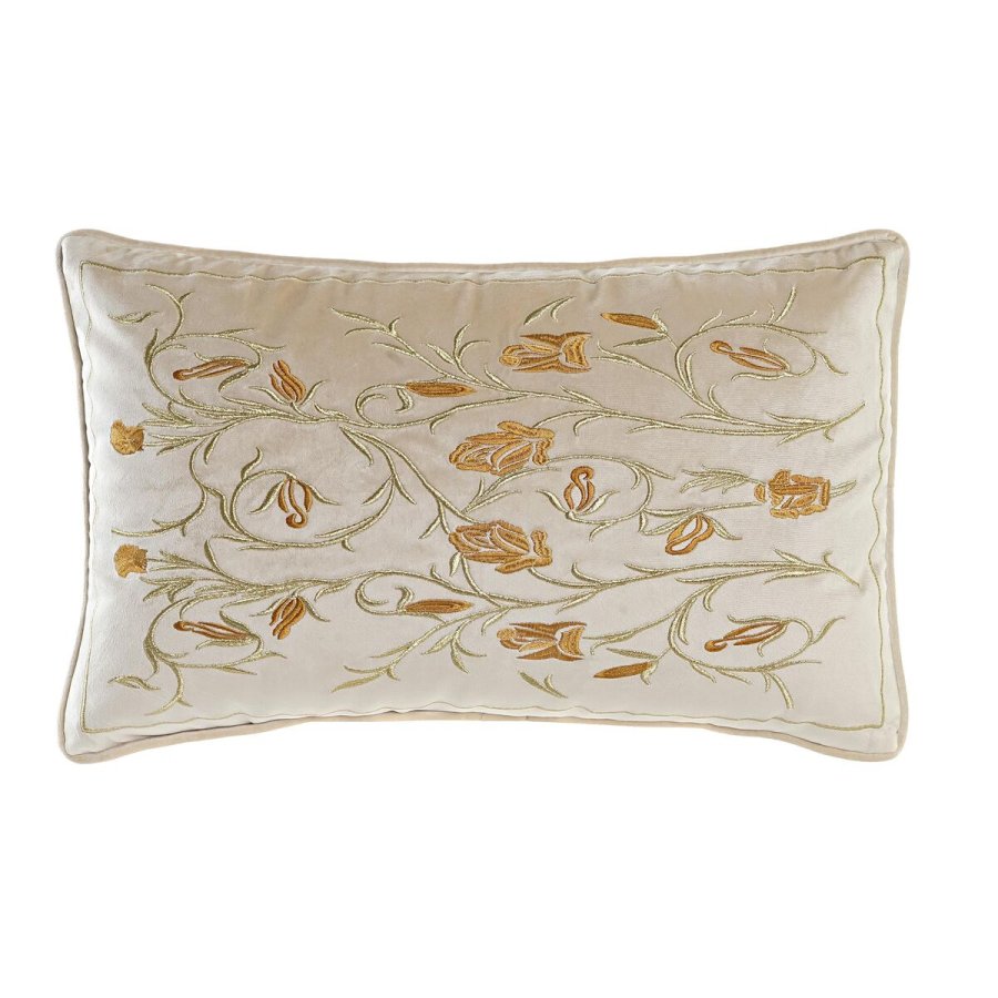 Pude DKD Home Decor Gylden 50 x 10 x 30 cm Cvetlice #1