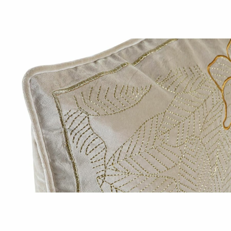 Pude DKD Home Decor Gylden 45 x 10 x 45 cm Cvetlice #2