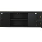 mbler DKD Home Decor Sort Orientalsk Hvid Gylden Hvid/Sort Metal Gran Tr MDF 130 x 26 x 51 cm #7