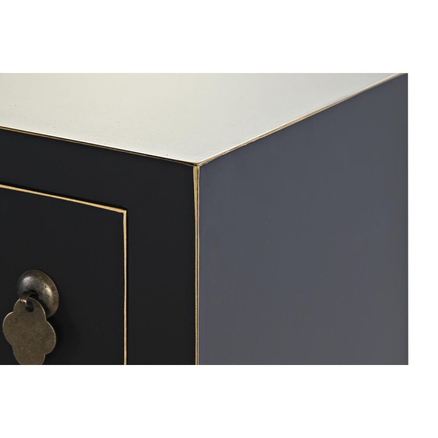 Sofabord DKD Home Decor 95 x 26 x 79 cm Gran Sort Gylden Metal Hvid Tr MDF #4