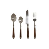 Bestik DKD Home Decor Natur S�lvfarvet Rustfrit st�l Akacie (4,5 x 2 x 20 cm) #2