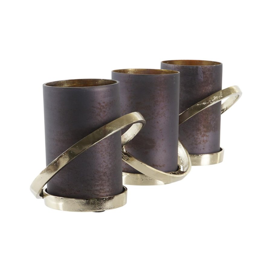 Lyseholder DKD Home Decor Krystal Aluminium (20 x 7 x 6 cm) (52 x 15 x 16,5 cm) #3