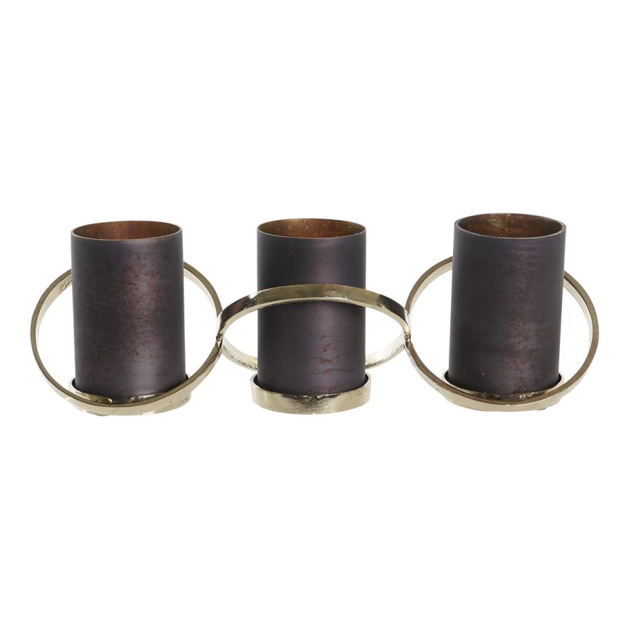 Lyseholder DKD Home Decor Krystal Aluminium (20 x 7 x 6 cm) (52 x 15 x 16,5 cm) #1