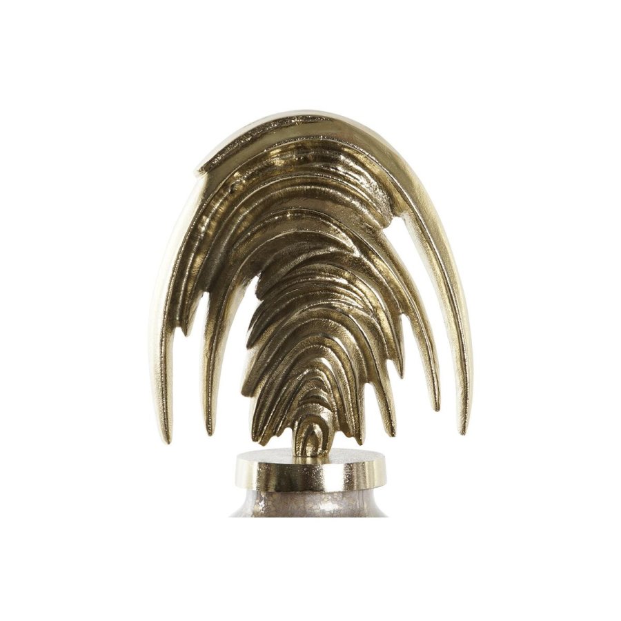 Vase DKD Home Decor Krystal Beige Gylden Aluminium (28 x 11 x 45 cm) #3