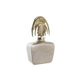 Vase DKD Home Decor Krystal Beige Gylden Aluminium (28 x 11 x 45 cm) #1