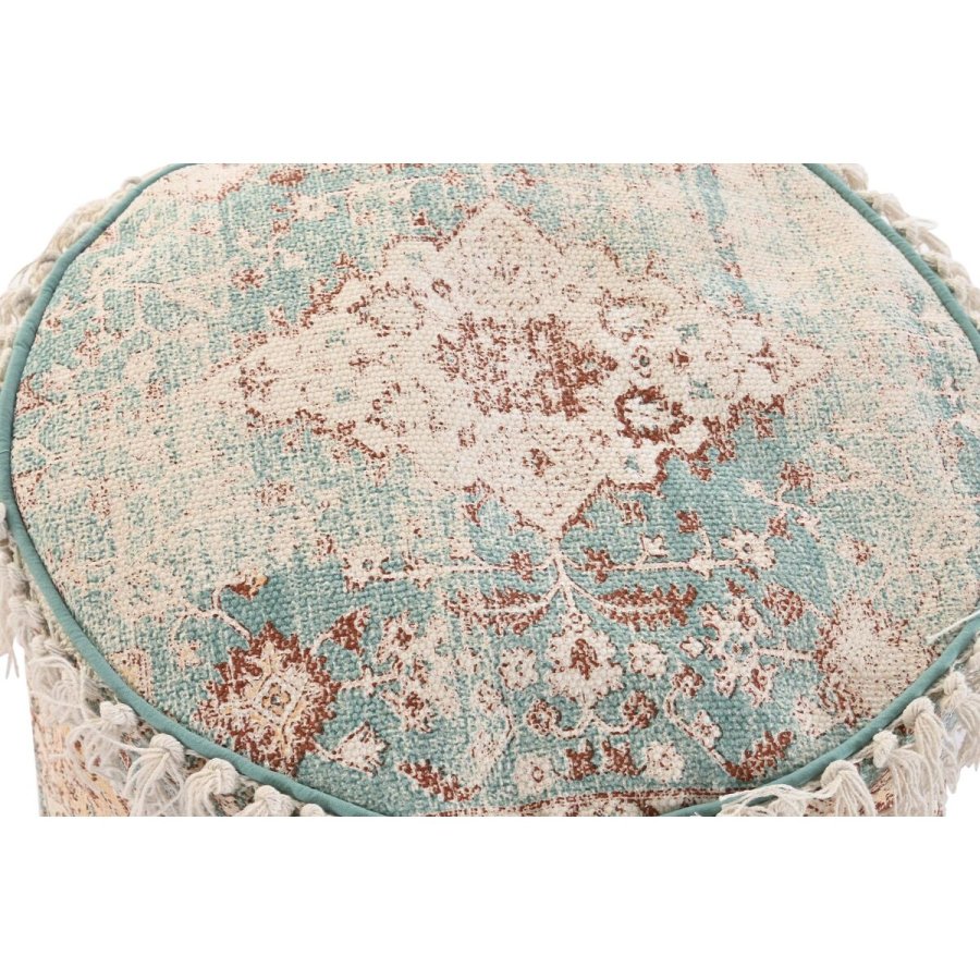 Pude DKD Home Decor Gulv 46 x 46 x 37 cm Brun Grn Gul Araber 45 x 45 x 35 cm Frynse #3