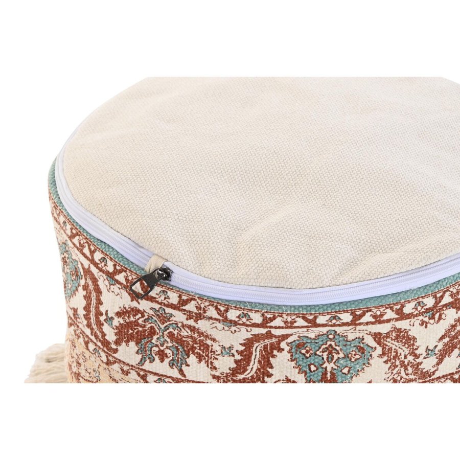 Pude DKD Home Decor Gulv 46 x 46 x 37 cm Brun Grn Gul Araber 45 x 45 x 35 cm Frynse #2