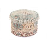 Pude DKD Home Decor Gulv 46 x 46 x 37 cm Brun Grn Gul Araber 45 x 45 x 35 cm Frynse #1