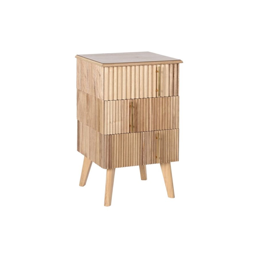 Natbord DKD Home Decor Gylden Lys brun Paulonia tr Tr MDF 43 x 40 x 70 cm #1