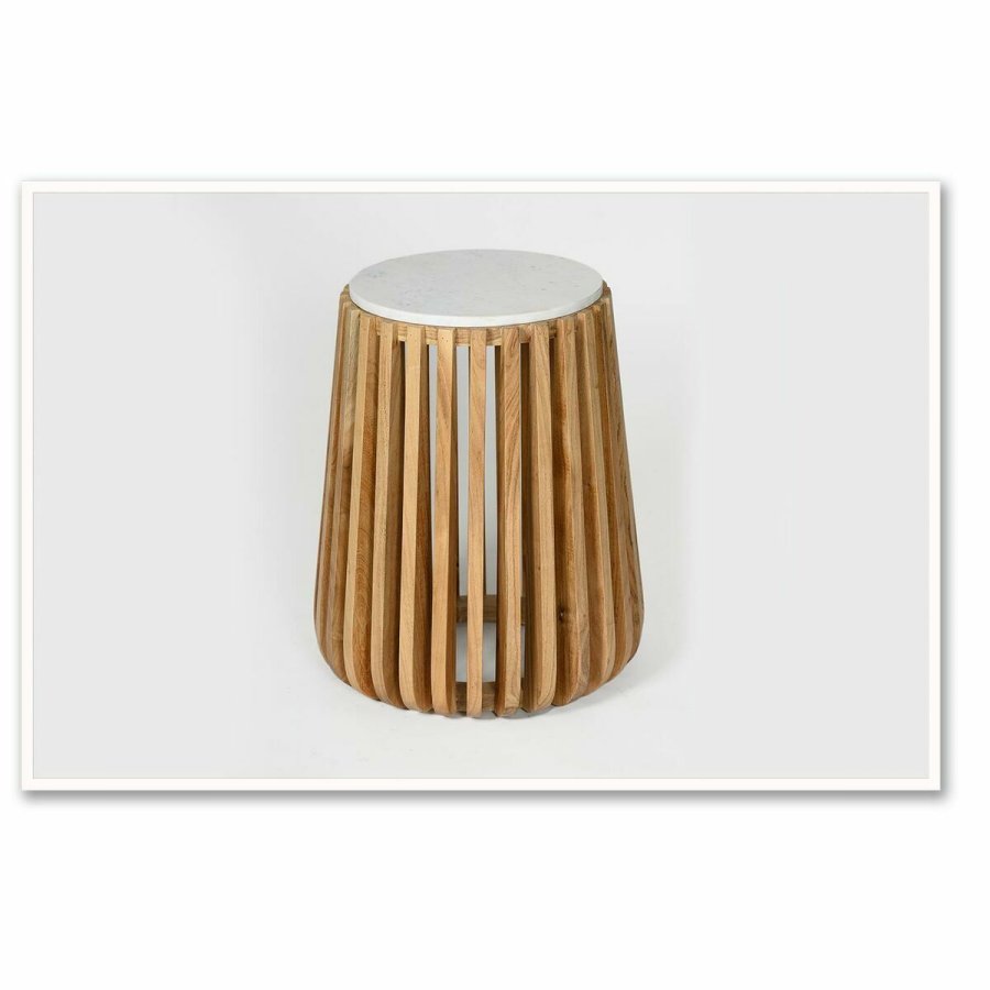 Sofabord DKD Home Decor Hvid Natur Marmor Mangotr 47 x 47 x 58 cm #2