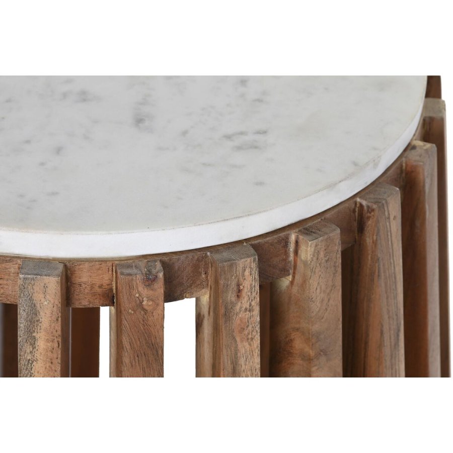 Sofabord DKD Home Decor Hvid Natur Marmor Mangotr 47 x 47 x 58 cm #3