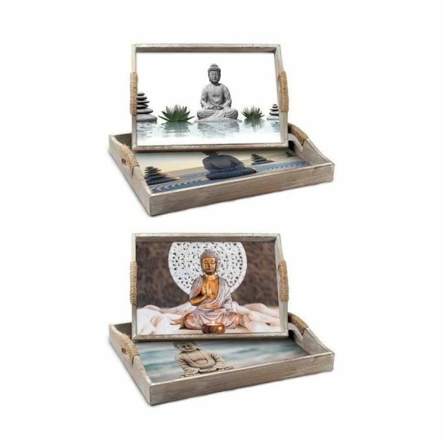 Bakkest DKD Home Decor 40 x 30 x 6 cm Tr MDF (2 enheder) #1