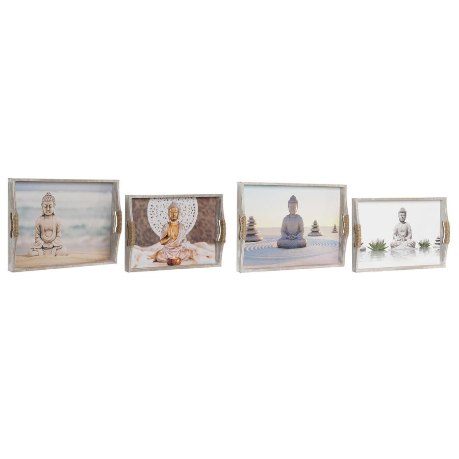 Bakkest DKD Home Decor 40 x 30 x 6 cm Tr MDF (2 enheder) #10