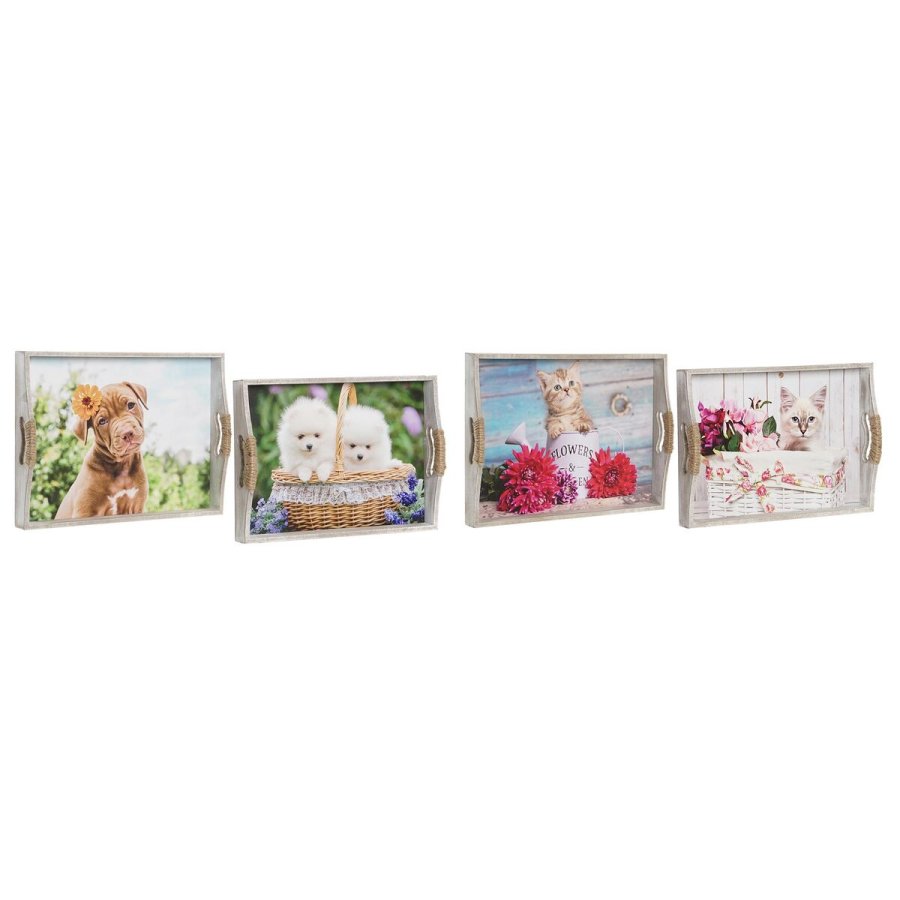 Bakkest DKD Home Decor Multifarvet 40 x 30 x 6 cm Tr MDF (2 enheder) #10