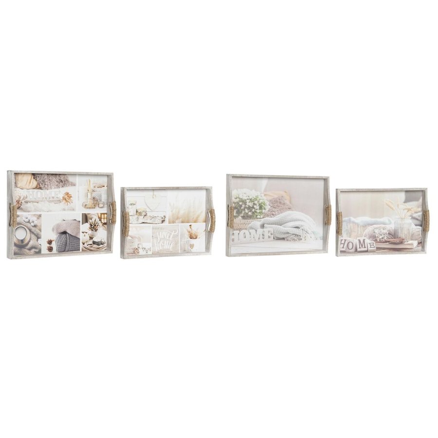 Bakkest DKD Home Decor Beige 40 x 30 x 6 cm Tr MDF (2 enheder) #10